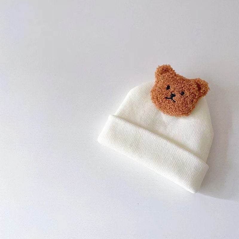 Baby Bear Knitted Hat – Warm Acrylic Beanie for Babies & Toddlers (3M–2 Years)