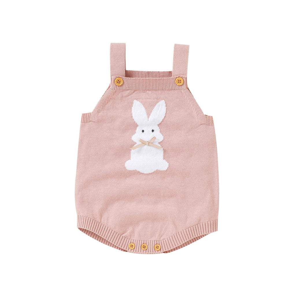 Baby Easter Bunny Knit Romper — Sleeveless Unisex Onesie