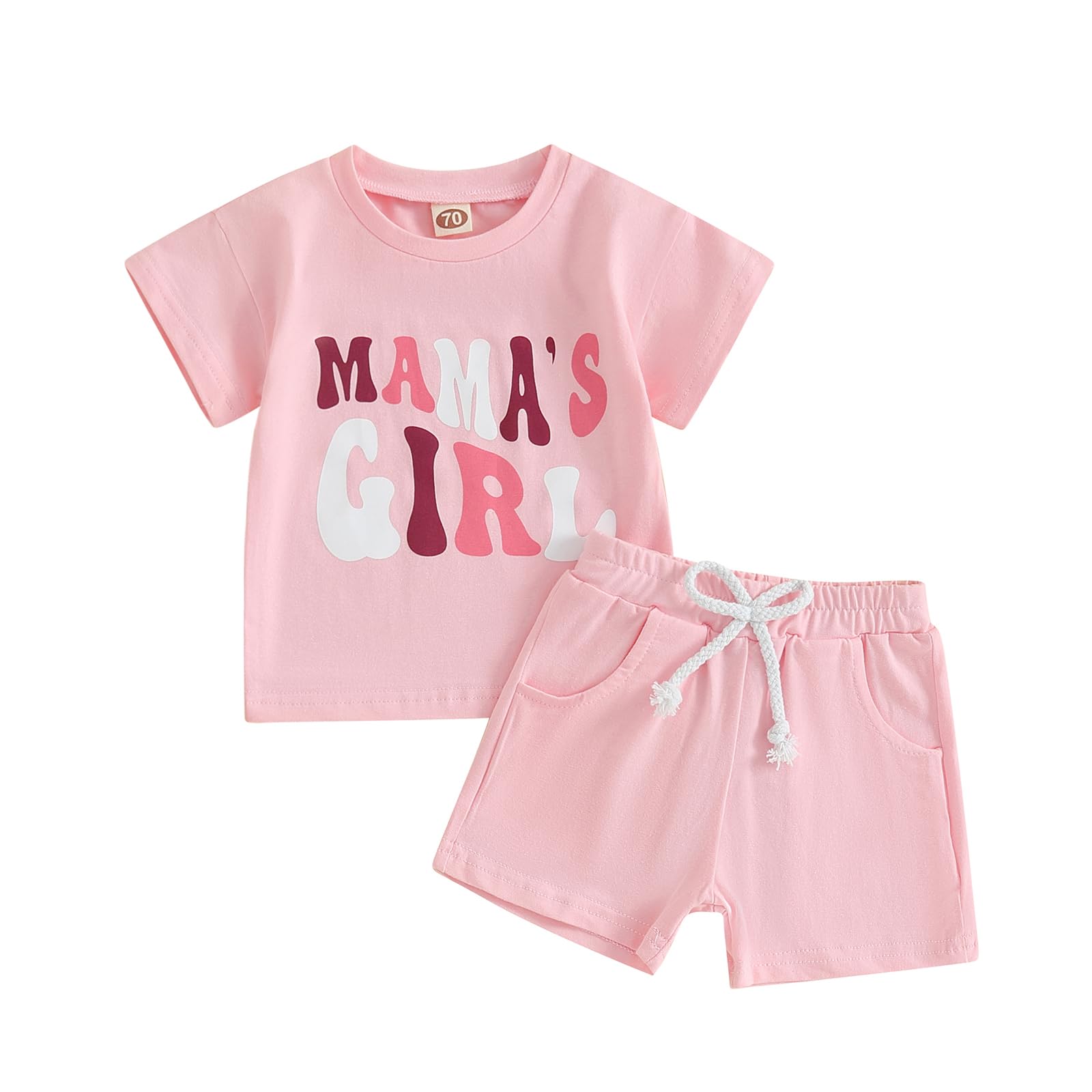 Mama's Girl Baby Summer Set — Cotton T-Shirt & Shorts, 2-Piece Outfit