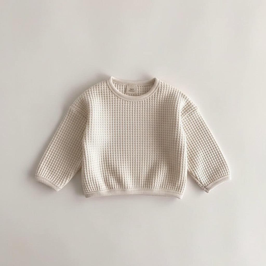 Baby & Toddler Waffle Knit Pullover T-Shirt | Cotton | Spring & Autumn