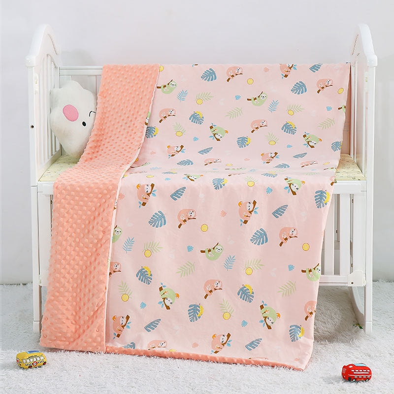 Cartoon Baby Blanket — Soft Cotton, Stroller & Crib Size