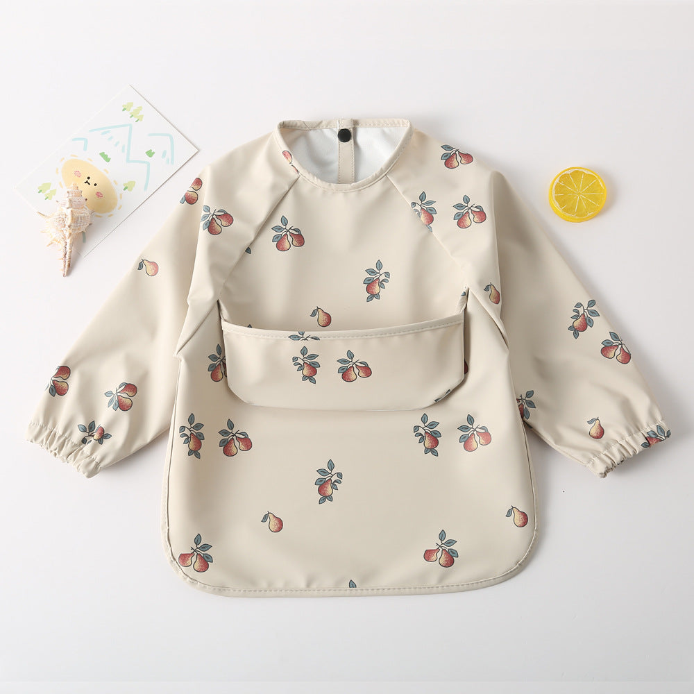 Long-Sleeve Waterproof Reversible Bib for Babies