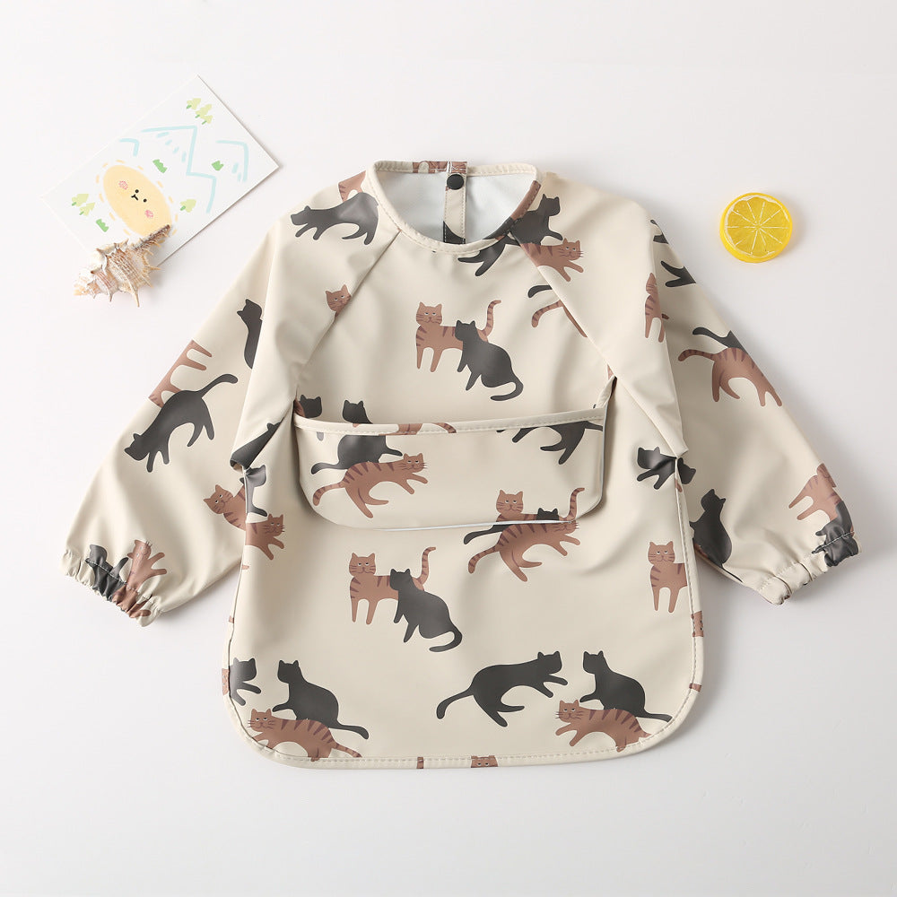 Long-Sleeve Waterproof Reversible Bib for Babies