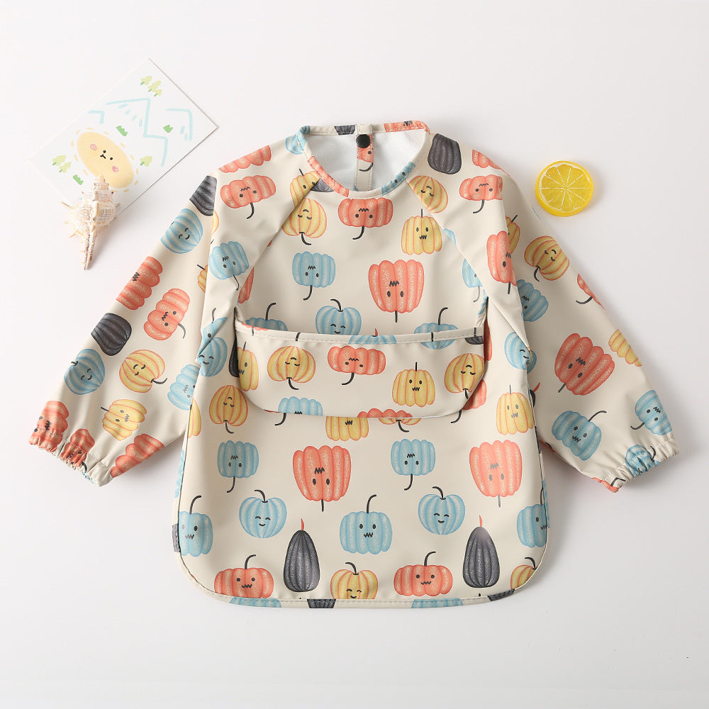 Long-Sleeve Waterproof Reversible Bib for Babies