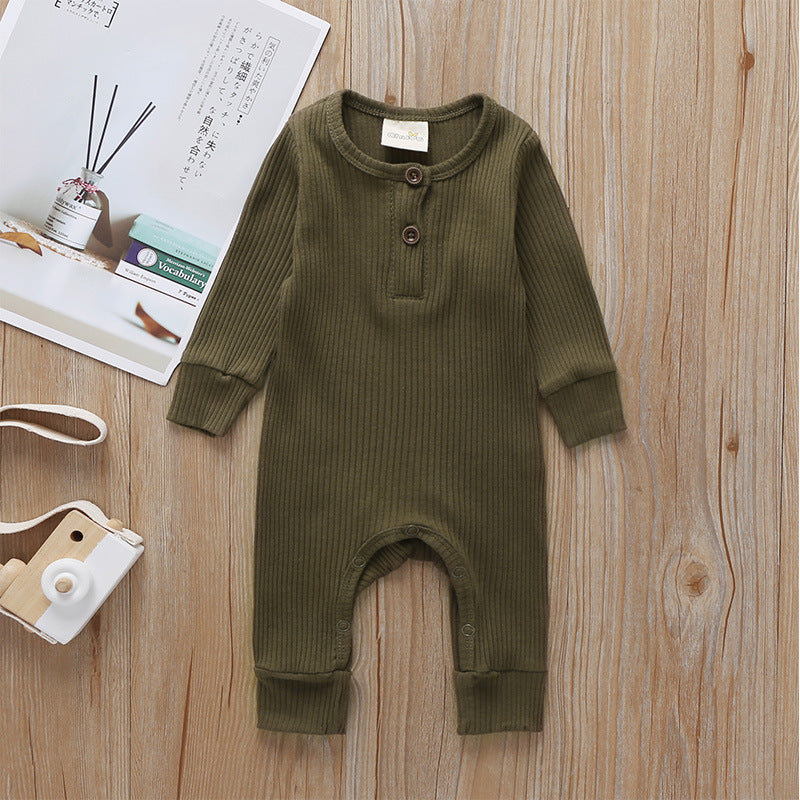 Baby Long Sleeve Cotton Bodysuit | Snap Closure | 6 Colors