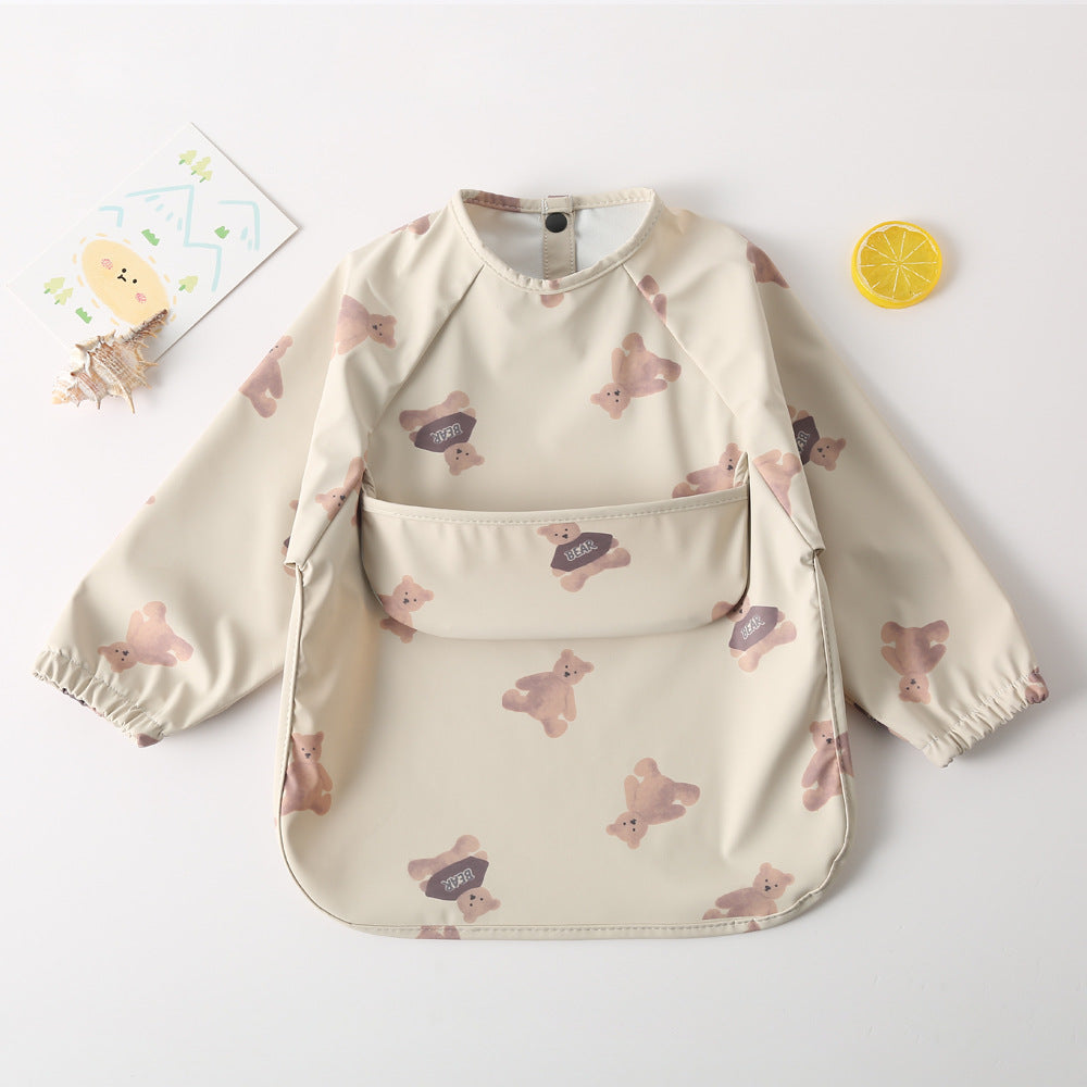 Long-Sleeve Waterproof Reversible Bib for Babies