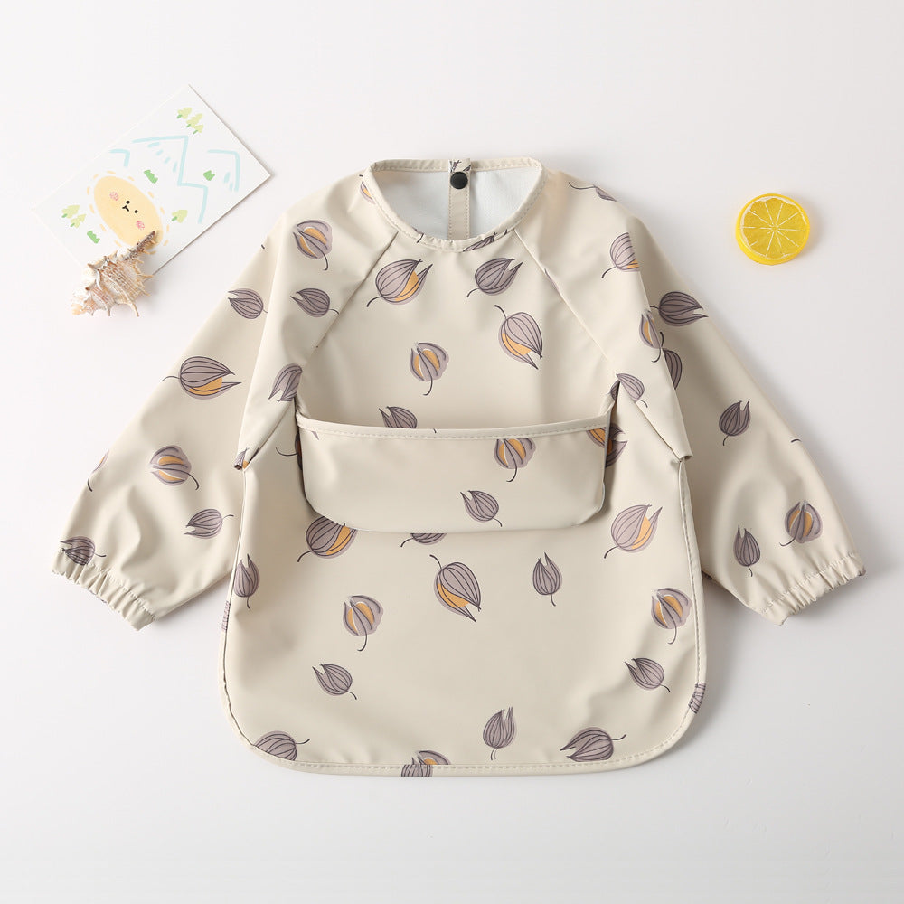 Long-Sleeve Waterproof Reversible Bib for Babies
