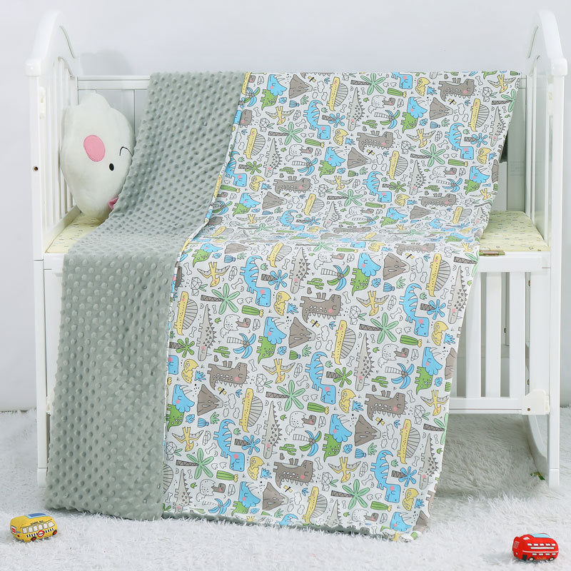 Cartoon Baby Blanket — Soft Cotton, Stroller & Crib Size