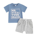 Baby Boy Summer Outfit 2-Piece Set | Letter Print Tee & Shorts
