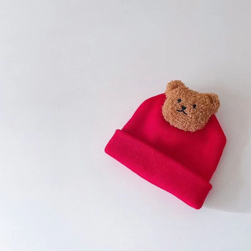 Baby Bear Knitted Hat – Warm Acrylic Beanie for Babies & Toddlers (3M–2 Years)