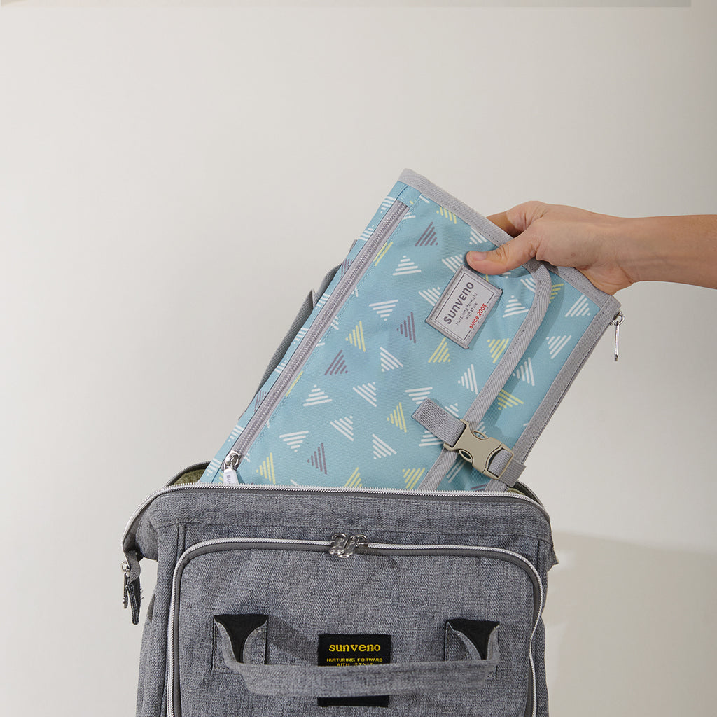 Foldable Travel Changing Pad – Waterproof Portable Baby Change Mat with Storage (Blue & Pink)