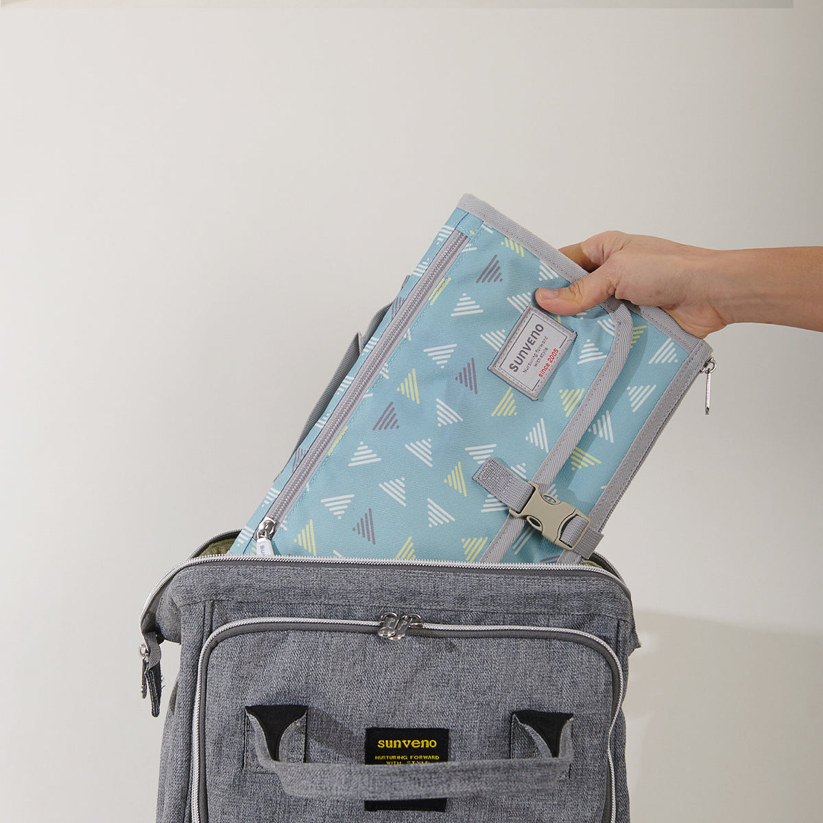 Foldable Travel Changing Pad – Waterproof Portable Baby Change Mat with Storage (Blue & Pink)