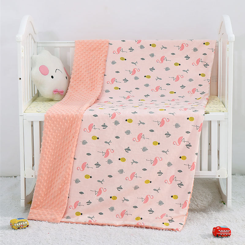 Cartoon Baby Blanket — Soft Cotton, Stroller & Crib Size