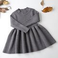 Girls' Knitted Dress & Sweater Set – Soft Cotton Outfit for Babies & Toddlers (66–100cm)