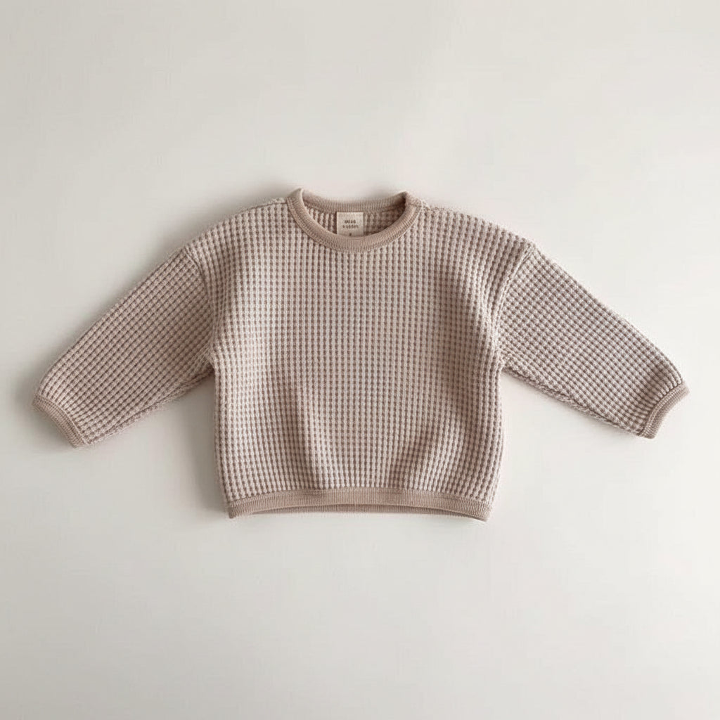 Baby & Toddler Waffle Knit Pullover T-Shirt | Cotton | Spring & Autumn