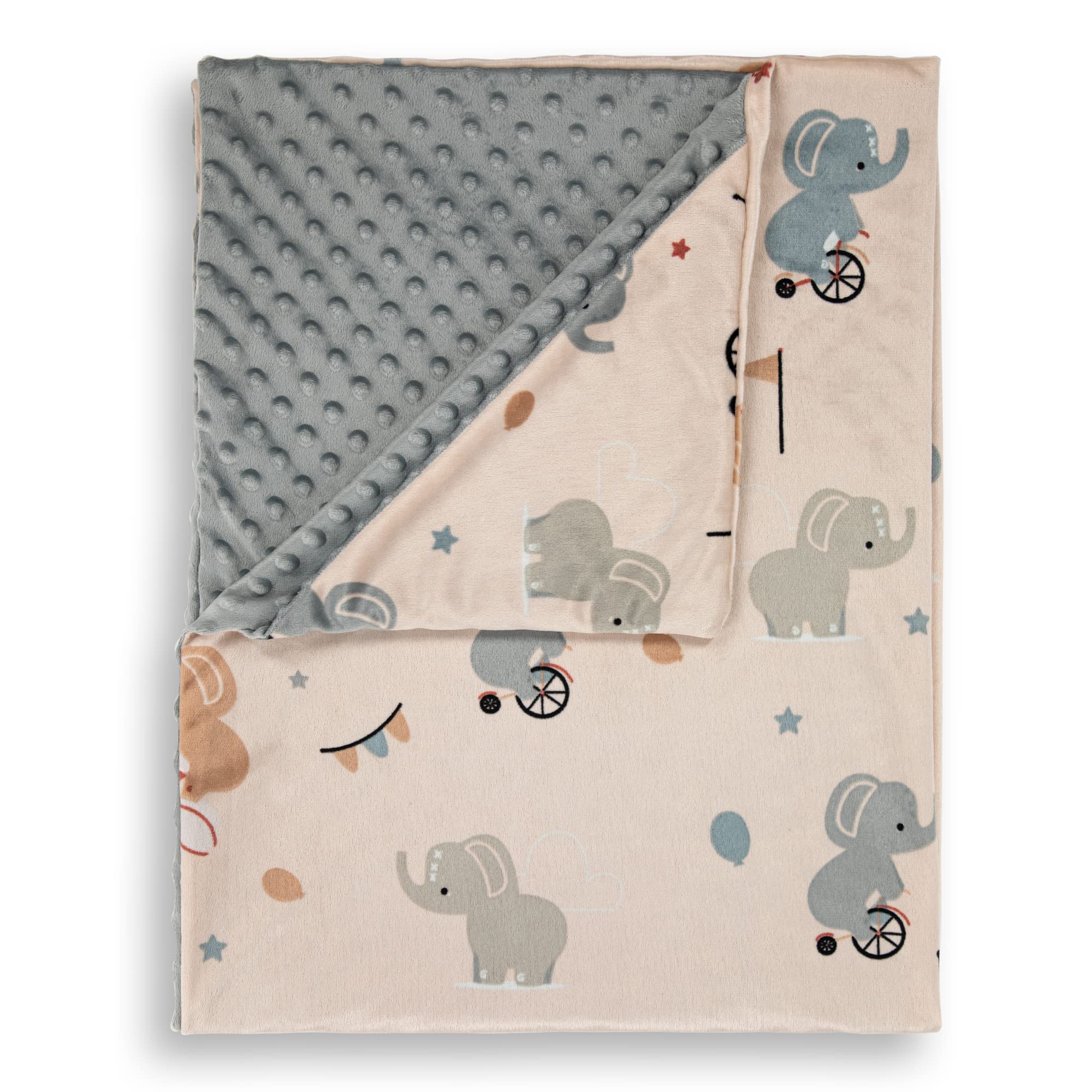 Hooded Baby Blanket - Soft Plush Double Layer (Elephant)