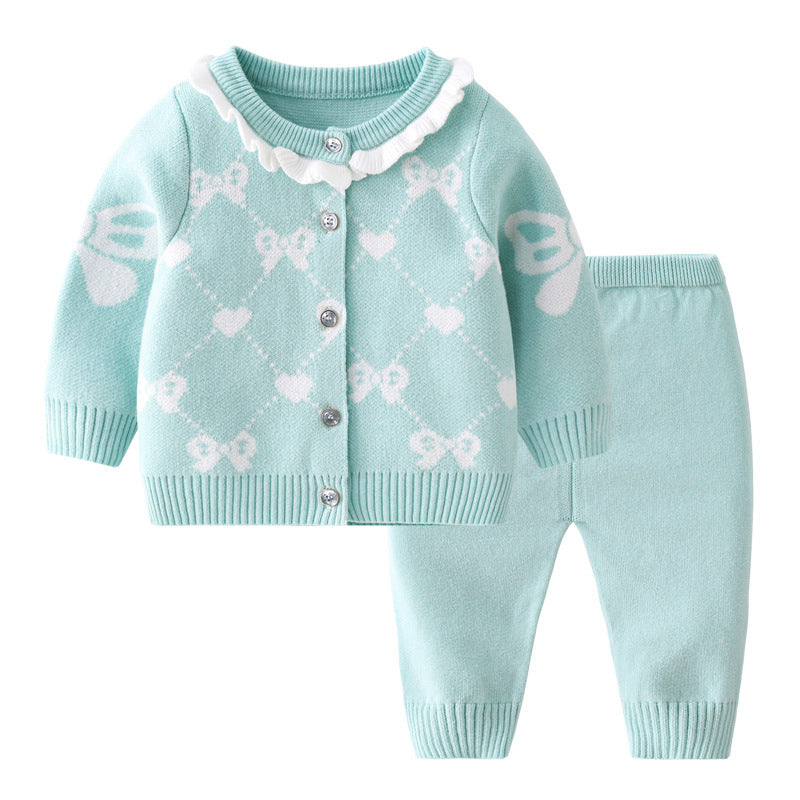 Baby Girl Lace Outfit Set | Plaid & Floral | Long Sleeve | Ages 2-24M | Purple, Pink & Sky Blue