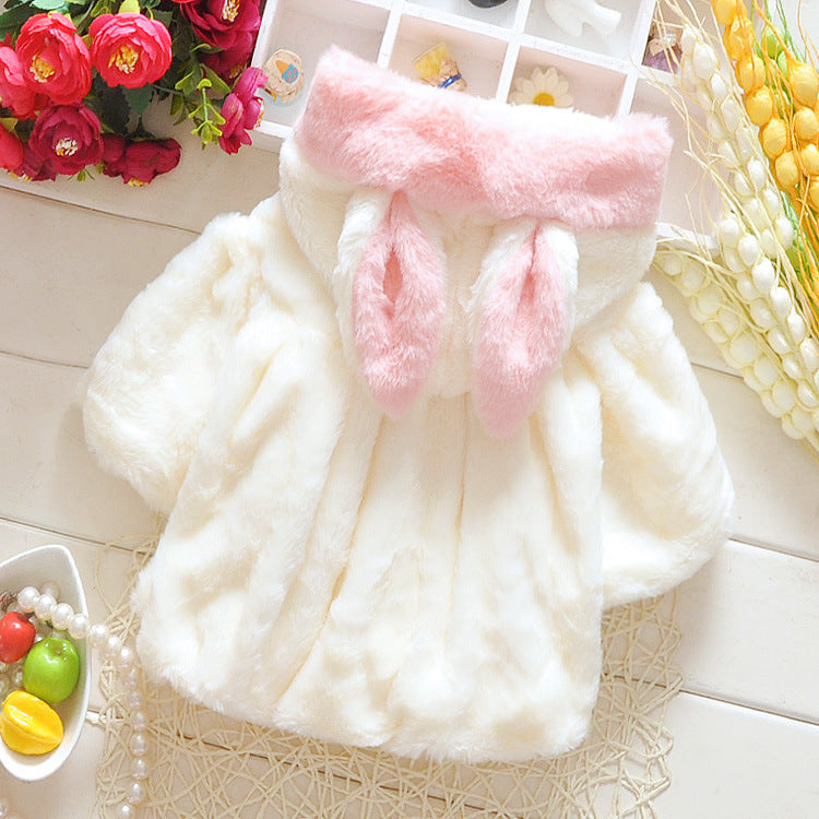 Rabbit Cape Baby Cotton Coat | Warm Outerwear for 1-3 Years | Autumn & Winter